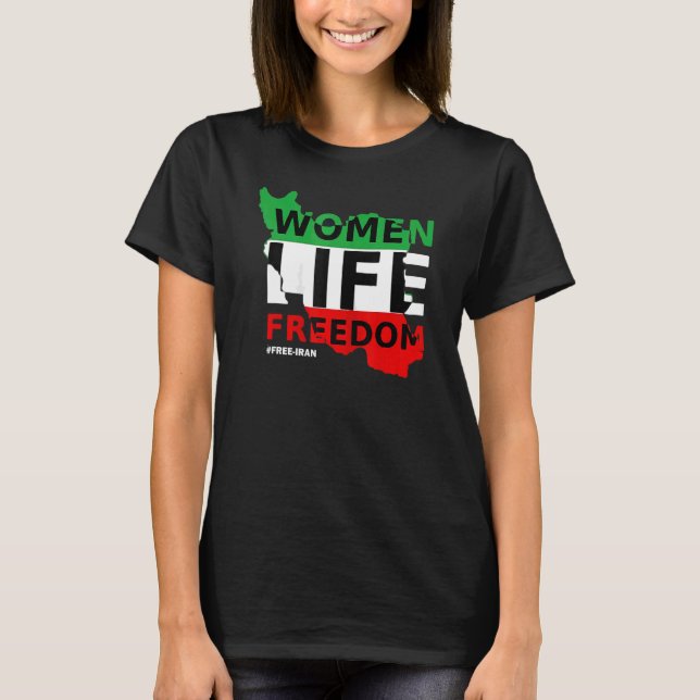 Camiseta Liberdade para as mulheres iranianas com a liberda (Frente)