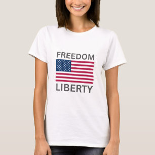 Camiseta Liberdade para as mulheres na bandeira dos EUA