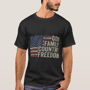 Camiseta Liberdade para o país da família 4 de julho EUA Ba
