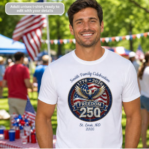 Camiseta Liberdade Patriótica do 250º Aniversário da Améric
