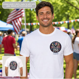 Camiseta Liberdade Patriótica do 250º Aniversário da Améric