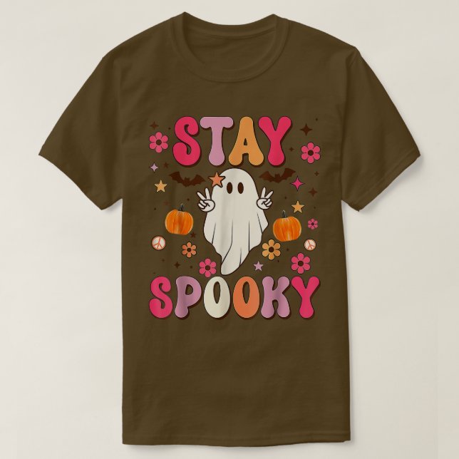 Camiseta Liberdade Permanece Spooky Bonita Halloween Ghost  (Frente do Design)