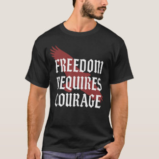 Camiseta Liberdade Requer Coragem - Águia Asa Tipografia Gó