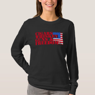 Camiseta Liberdade Sobre o Medo Pro Arma Bandeira EUA 2ª Em