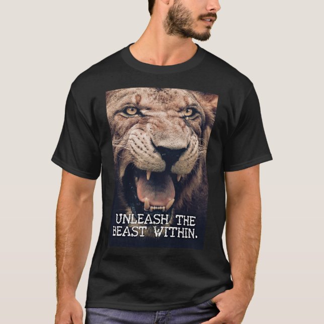 Camiseta Libere A Besta Dentro - Motivação Do Leão (Frente)
