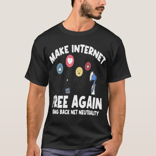 Camiseta Libere a Internet novamente a neutralidade da Inte (Frente)