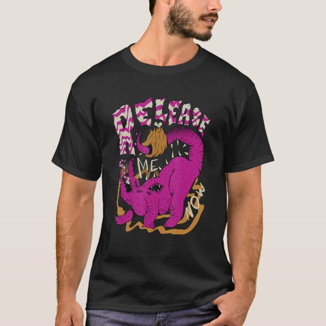 Camiseta Libere-me crocodilo assustador (Frente)