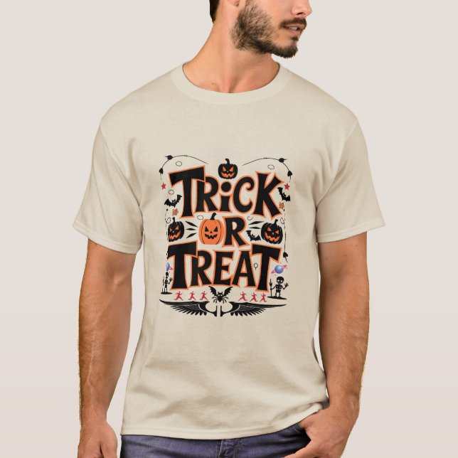 Camiseta Libere o Halloween com o Trick ou Trate a Magia! (Frente)