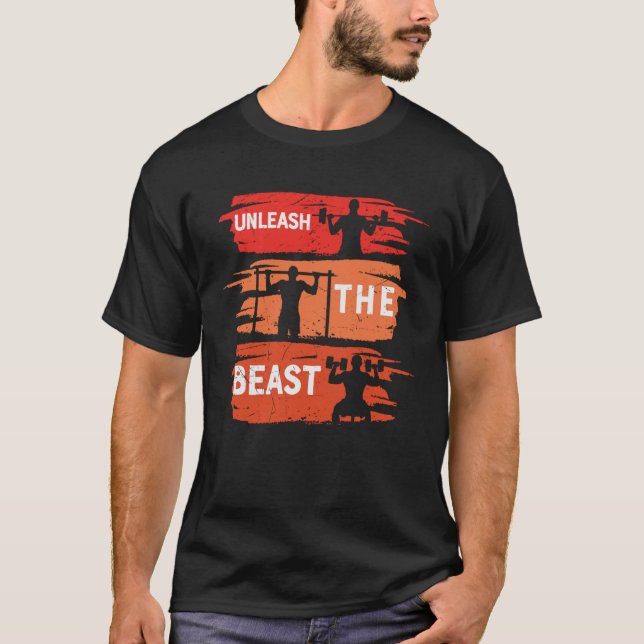 Camiseta Libere O Treinamento Sobre A Força De Gym Da Besta (Frente)