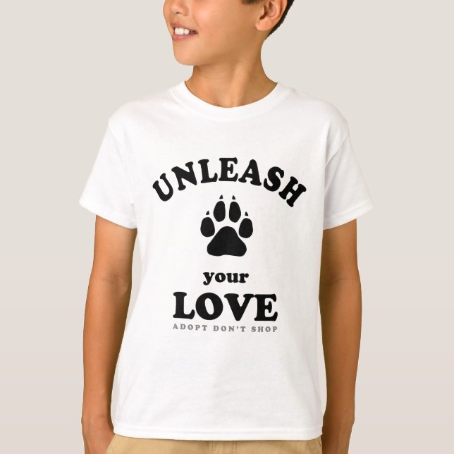 Camiseta Libere seu amor | Cota de Adoção de Cães (Frente)