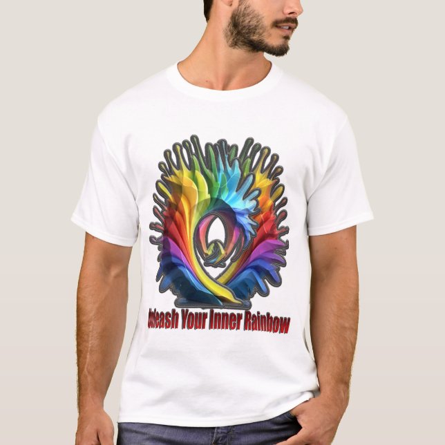 Camiseta Libere seu arco-íris interno (Frente)