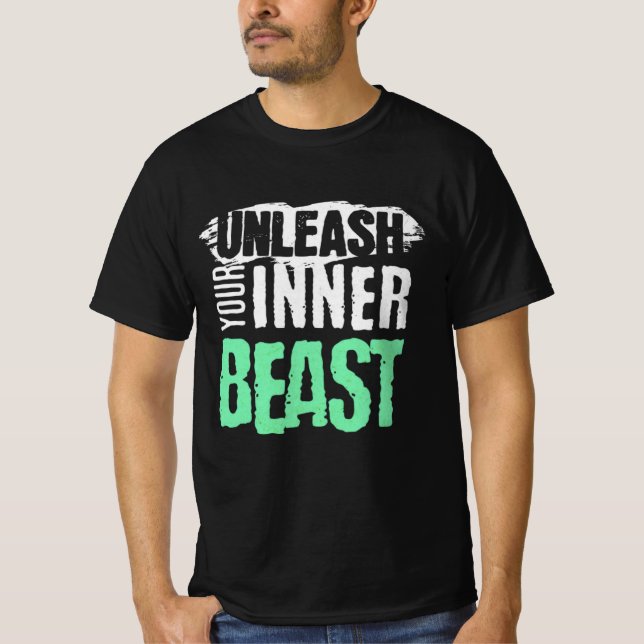 Camiseta Libere Sua Besta Interna - Design Intenso De Gym (Frente)