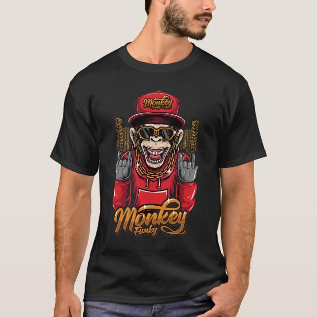 Camiseta Libere sua criatividade com Designs de macacos mal (Frente)