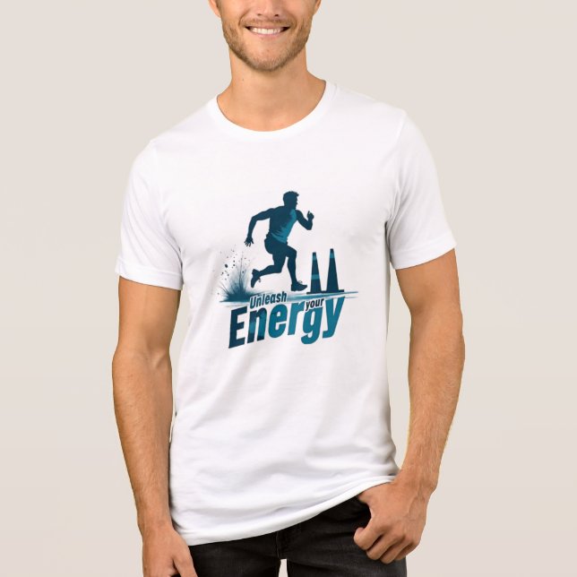 Camiseta Libere sua energia - Design de Teto de Impressora (Frente)