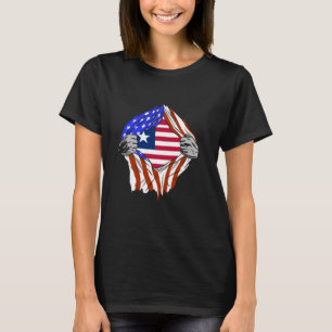 Camiseta Libéria EUA América Peito Raízes Liberianas Libéri