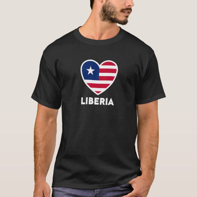 Camiseta Libéria Flag Heart Premium (Frente)