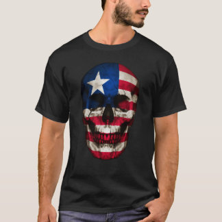 Camiseta Liberia Flag Skull Liberian Roots Proud Patriotic
