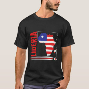 Camiseta Libéria Mapa Sinalizador Liberiano Raízes L