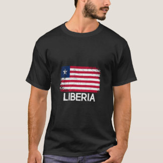 Camiseta Liberiana Flag Vintage Feita Na Libéria Gift