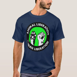 Camiseta Libertação Animal Libertação Humana retrô