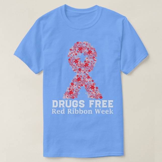 Camiseta Libertação de Drogas da Fita Vermelha Semana de Se (Frente do Design)