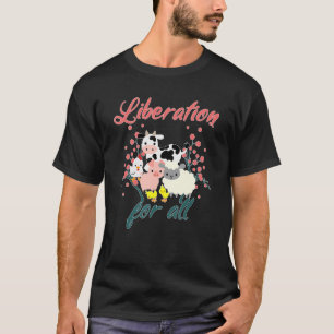 Camiseta Libertação Para Todos Os Animais Galinhas De Suíno