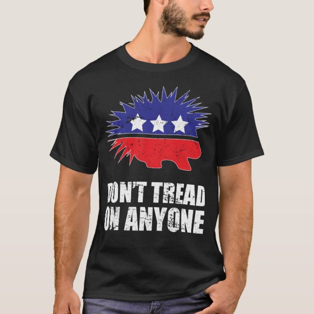 Camiseta Libertarian Porcupine logótipo Don't Tread on (Frente)