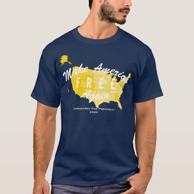 Camiseta Liberte A América Novamente O Tee Libertário (Frente)