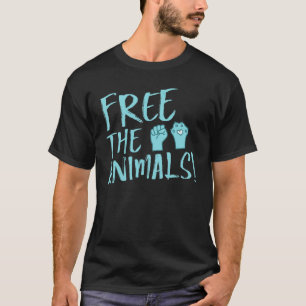 Camiseta Liberte Os Animais Bem-Estar Vegan Protesto Veggie