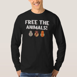 Camiseta Liberte Os Animais Bem-Estar Vegan Protesto Veggie