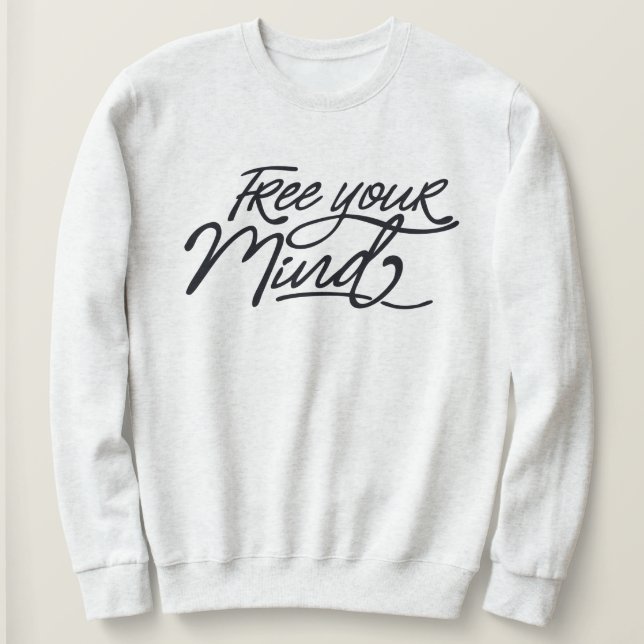 Camiseta Liberte Sua Mente - Fonte do Script de Cotação Yog (Frente do Design)