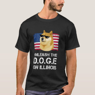 Camiseta Libertem o DOGE na Corrupção de Illinois Bandeira