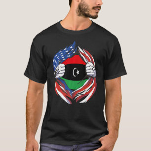 Camiseta Líbia: Bandeira Americana Orgulhosa do Meu Patrimô