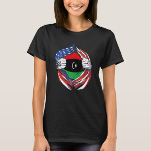 Camiseta Líbia: Bandeira Americana Orgulhosa do Meu Patrimô