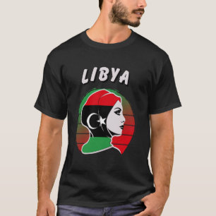 Camiseta Líbia, Bandeira Líbia, Garota Líbia, Mulheres Líbi