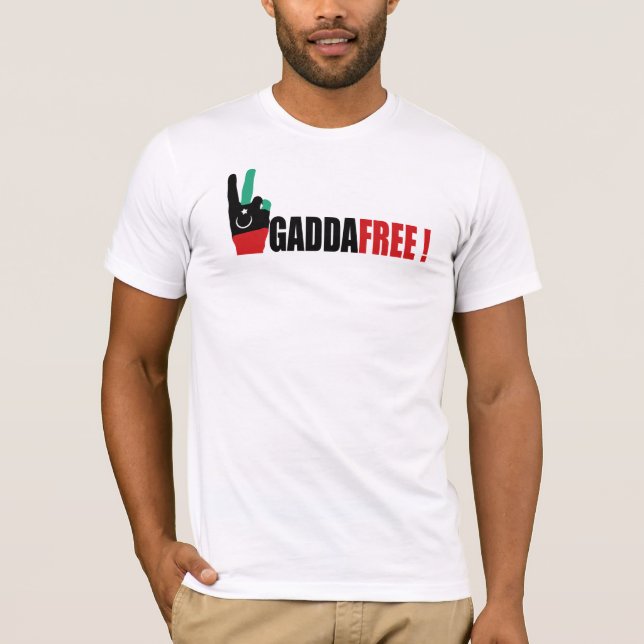 Camiseta Líbia livra de Gaddafi - Kadhafi (Frente)