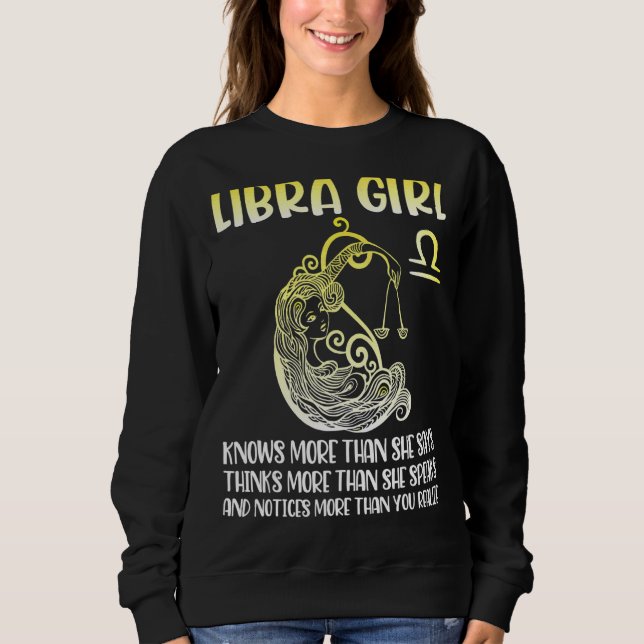 Camiseta Libra Garota Sabe Mais Dizer Pense Mais Fale Notem (Frente)