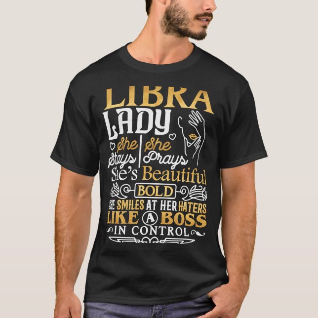 Camiseta Libra Lady Astrology Zodiac - Sinal de Mulher Libr (Frente)