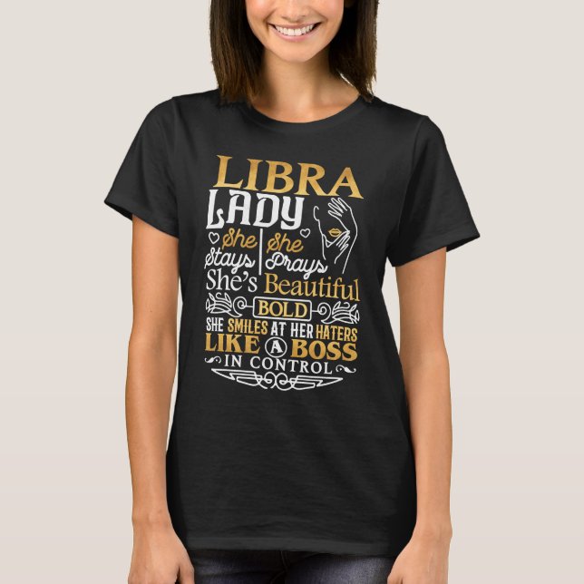 Camiseta Libra Lady Astrology Zodiac - Sinal de Mulher Libr (Frente)