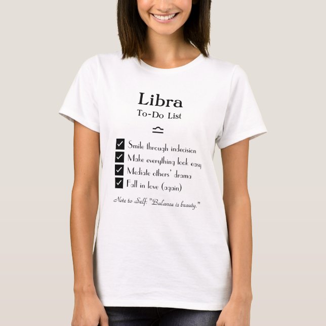 Camiseta Libra - Lista de Tarefas (Frente)