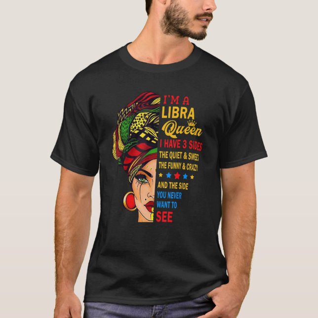 Camiseta Libra Queens Are Born In September 23 October 22 (Frente)