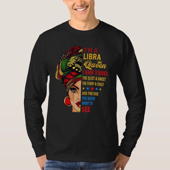 Camiseta Libra Queens Are Born In September 23 October 22 (Frente)