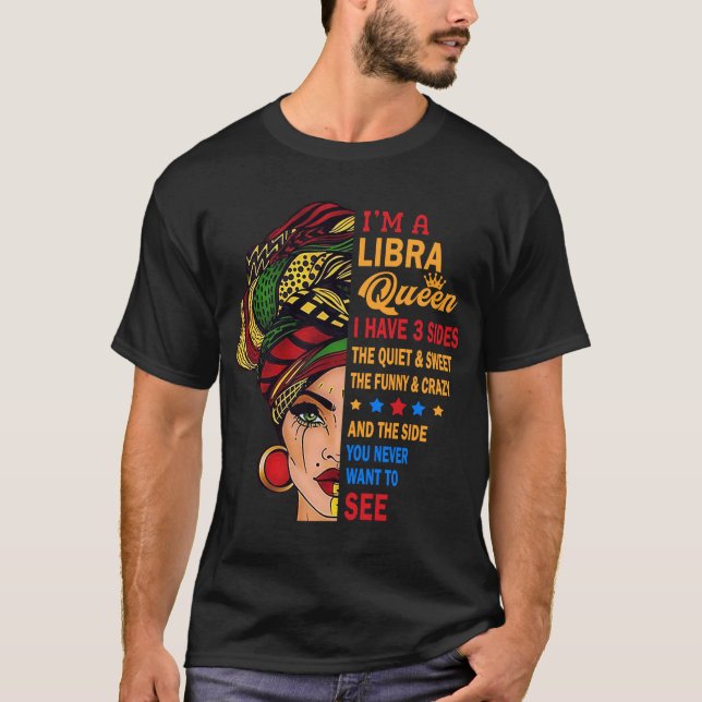 Camiseta Libra Queens é Nascer em 23 de outubro de 2012 (Frente)