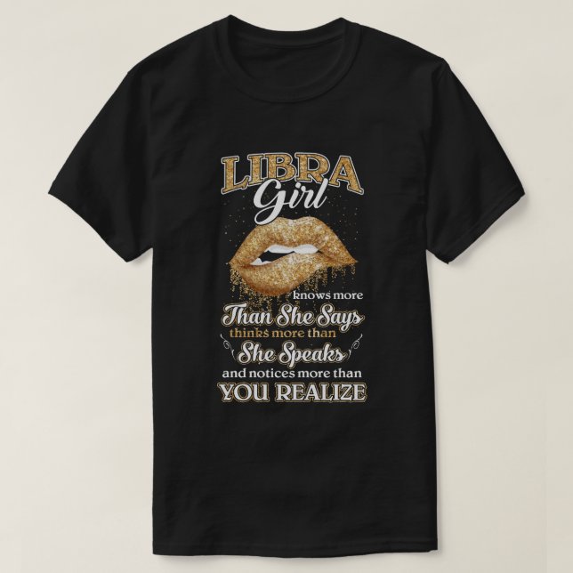 Camiseta Libra Sabe Mais Do Que Diz Octo De Setembro (Frente do Design)
