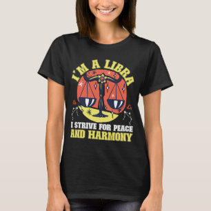 Camiseta Libra Zodiac Eu sou Libra Eu Luto Pela Paz E H