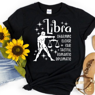 Camiseta Libra Zodiac - Sinal de Personalidade Horoscópica