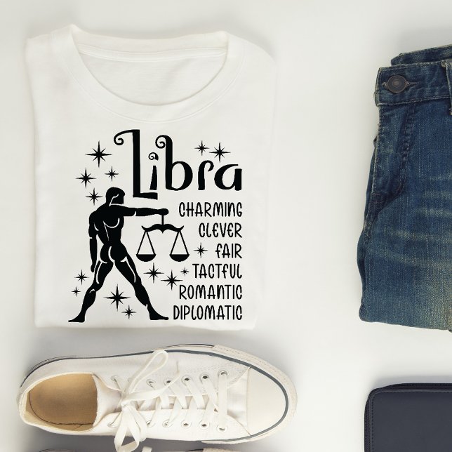 Camiseta Libra Zodiac - Sinal de Personalidade Horoscópica  (Criador carregado)