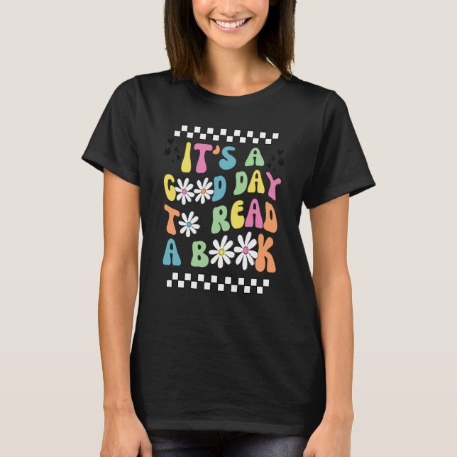 Camiseta Library It's Good Day To Read Book Groovy Reading  (Frente)