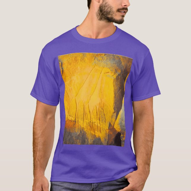 Camiseta Libyan giraffes rock art funny (Frente)