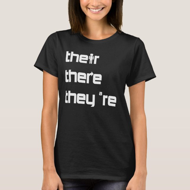 Camiseta Lição de Gramática Inglesa Lá Eles são Professores (Frente)